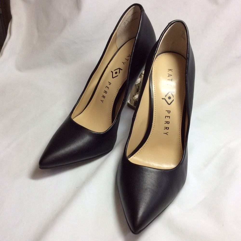 Katy Perry Matte Black The Suzzie Chain Heel Pumps - Picture 5 of 6